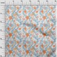 thumbnail image 3 of oneOone Georgette Viscose Orange Fabric Beach Starfish &Shell Sewing Material Print Fabric By The Yard 42 Inch Wide, 3 of 4