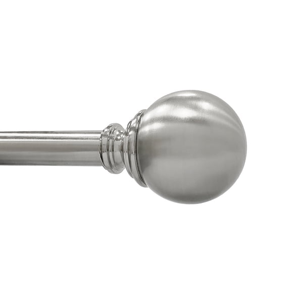 Better Homes & Gardens 1” Brushed Nickel Ball Adjustable Curtain Rod, 42”-120”