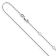 thumbnail image 2 of Diamond2Deal Collier Chaîne Réglable 1+1 Po en Or Blanc 10K Boîte de 0,7 mm pour Femmes 18 Pouces, 2 of 6