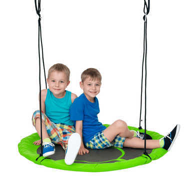 Outsunny Saucer Swing Giant Hanging Tree Swing, Nest Web Rope Seat, Green