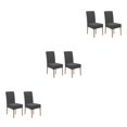 thumbnail image 3 of Youkk 2pcs/set Dirt-proof Velvet Chair Covers - Exquisite Craft Elastic Belt Machine Washable Dining Room Grey 2 pcs 3Set, 3 of 6