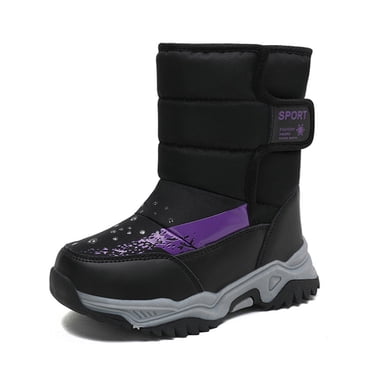 YOUSNH Chaussures pour Enfants Bottes de Neige Filles Garçons Bottes d'Extérieur Bottes Non Chaudes Bottes de Neige Bottes Filles Noir 5.5