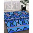 thumbnail image 3 of Ahgly Company Tapis d'Intérieur Lavable à la Machine, Carré, Transitionnel, Bleu Dodger, Tapis de Zone, 8 Pieds Carré, 3 of 7
