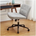 thumbnail image 3 of Cherish Modern PU Leather Office Chair – Armless, Height Adjustable, with Wheels, Standard Size for Office, Gaming, Dining, 3 of 6