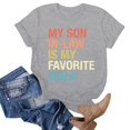 thumbnail image 5 of JIRNDf Hauts pour Femmes Été T-Shirts Tendance Manches Courtes Col Rond Ample Confortable Doux Décontracté Basique Mignon T-Shirts Graphiques pour Femmes Chemises Gris G, 5 of 5