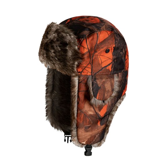 DEBGFS Casquette Unisexe Camouflage Doublure Peluche Protection des Oreilles Sans Bord Coupe-Vent Automne Hiver Épaissie Chapeau Aviateur de Vélo pour l'Extérieur, redonesize