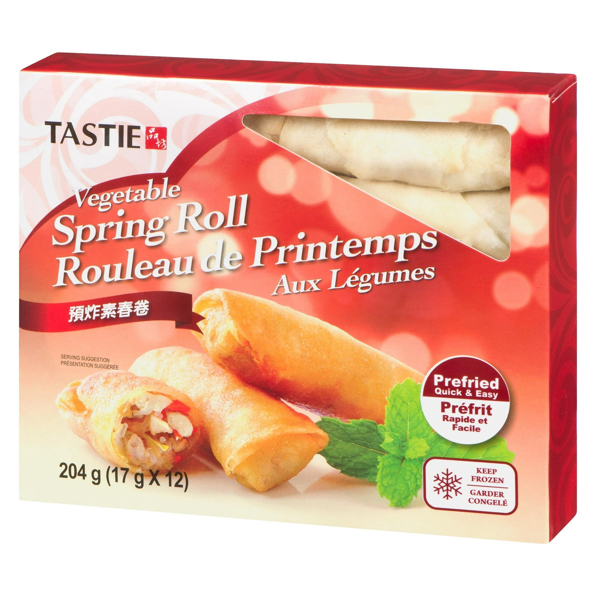 Tastie Rouleau de Pritemps Aux Légumes 204 g Poids net. 204 g (17 g x 12)