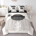 thumbnail image 1 of YST Mid Century Abstract Bedding Modern Lines 7pcs Grey Black Comforter Set, Full, 1 of 4