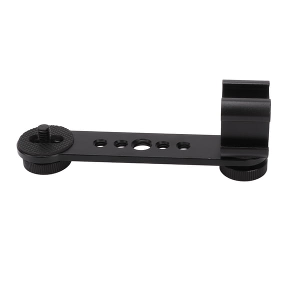 Microphone Stand Bracket, Durable Triple Lightweight Multi Function Cold Shoe Mount Adapter Aluminium Alloy For Tripod Black