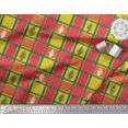 thumbnail image 2 of Soimoi Yellow Rayon Fabric Plant & Check Printed Fabric 1 Yard 42 Inch Wide, 2 of 3