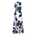 thumbnail image 5 of Pisexur Robes pour Femmes à Col en V Sans Manches Robe Maxi Taille Élastique Robe Évasée à Étages Robe d'Été Mode à Imprimé Floral Robe de Bal d'Été Décontractée Ample Longue Robe Confortable Fluide Robe Portefeuille pour Plage Vacances, 5 of 5