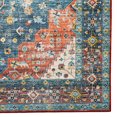 thumbnail image 3 of Markum 2' x 3' Washable Accent Rug, Teal and Rust, 3 of 7