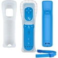 thumbnail image 2 of Wii Controller Compatible with Nintend Wii, Wii U with Motion Plus, 1 Pack Wii Remote and Nunchuck Controller with Silicone Case and Wrist Strap (Blue), 2 of 6