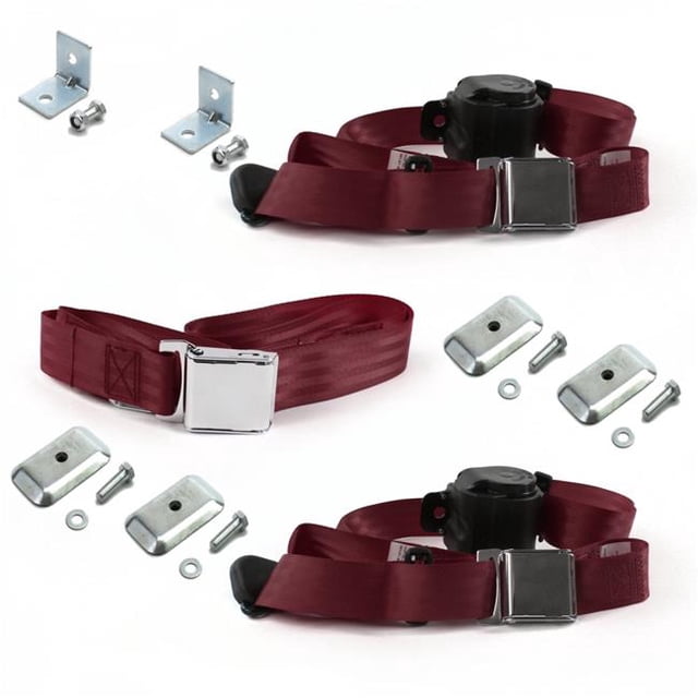 Kit de Ceinture de Sécurité Rétractable à 3 Points pour Banc avec Bracketterie - 3 Ceintures