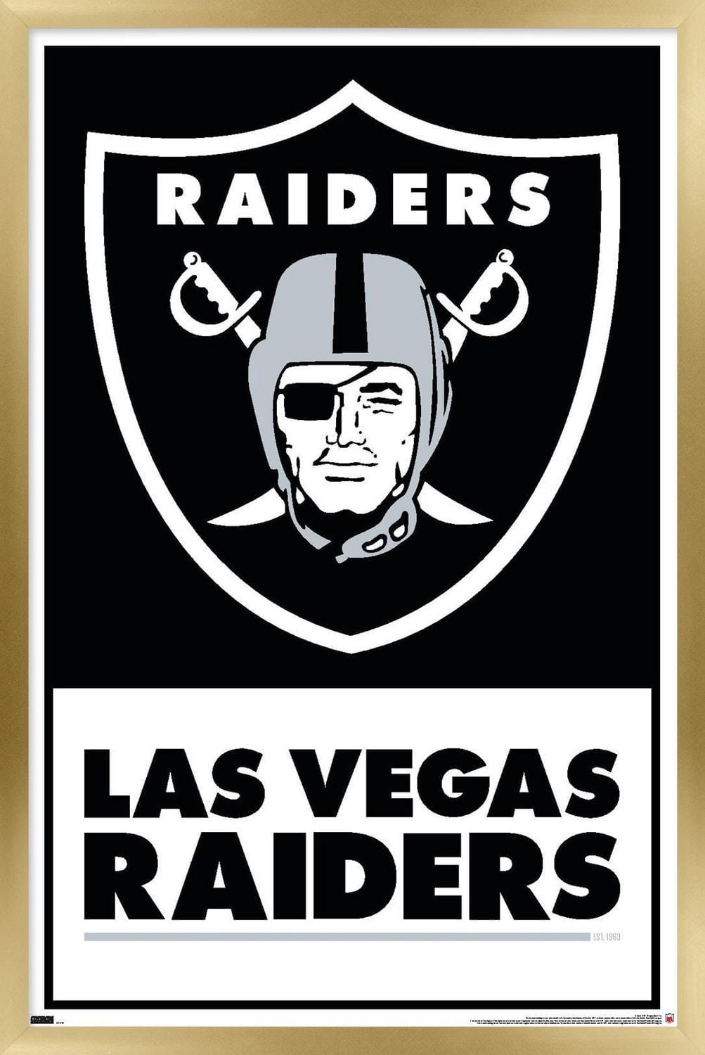 NFL Las Vegas Raiders - Logo 21 Wall Poster, 14.725" x 22.375" Framed