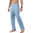 thumbnail image 2 of Innerwin Bottoms Solid Color Men Pants Outdoor Elastic Waist Loose Trousers Sky Blue M, 2 of 7