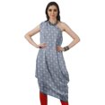 thumbnail image 2 of Moomaya Robe Kurti Sans Manches à une Épaule Imprimée pour Femmes, Vêtement de Créateur Boho pour Fête, 2 of 7