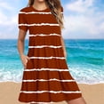 thumbnail image 1 of pstuiky Robes pour Filles, Robe T-Shirt d'Été Décontractée à Manches Courtes pour Femmes, Robes Mini à Étages avec Poches, Robes pour le Travail, Économies d'Été, 1 of 6