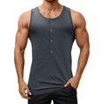 thumbnail image 1 of Men's Solid Color Mesh Hooded V Neck Hollow Thin Sleeveless Loose I Vest Top, 1 of 5