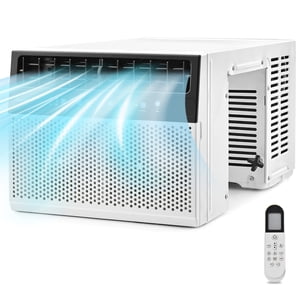 Costway 6300 BTU(10000 BTU Ashare) Window Air Conditioner with Remote, LED Control Panel, up to 250 Sq.Ft.