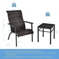 thumbnail image 4 of Costway 3 PCS Patio Rattan Bistro Set High Backrest Armrest SideTable Mix Brown, 4 of 10