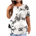 thumbnail image 2 of EGNMCR Hauts Grande Taille pour Femmes Été Décontracté à Imprimé Floral Manches Courtes Col Rond Hauts Amples T-Shirt Blouse, 2 of 6
