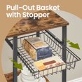 thumbnail image 4 of LEDREM Baker's Rack avec Panier en Fil Métallique et Crochets, Support pour Micro-Ondes et Étagère de Rangement de Cuisine pour Casseroles et Épices, Brun Rustique et Noir Encre, 4 of 6