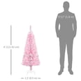 thumbnail image 3 of HOMCOM Snow Flocked Pencil Artificial Christmas Tree with Steel Base Pink, 3 of 10