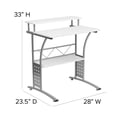 thumbnail image 4 of Scranton & Co Wood Office Computer Desk with Silver Frame in White, 4 of 6