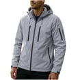 thumbnail image 1 of Lovzfmll Men's Rain Jacket Waterproof Windproof Hooded Outdoor Shell Gray, L, 1 of 4