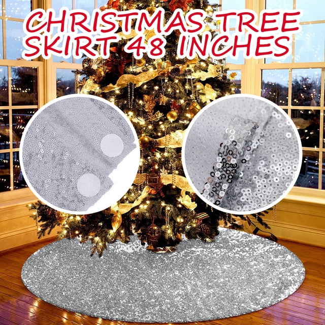 Agiferg A Gittering Christmas Ornament For A 48-Inch Large Gold Sequin Tree Dress