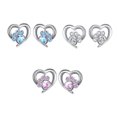 thumbnail image 3 of facefd 1 Pair Rhinestone Women Earrings Party Banquet Girls Simple Design Adorable Sweet Stud Earring Decor Jewelry Gift Pink, 3 of 9