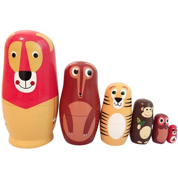Matriochka Gigognes en Bois Poupées Russes Gigognes Jouet pour Enfants Cadeau en Forme d'Animal