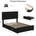 thumbnail image 3 of Eastvita Full - Size Linen Upholstered Platform Bed Frame with 4 Storage Drawers/Adjustable Headboard/Wooden Slats Support/No Box Spring Needed/Black, 3 of 7