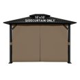 thumbnail image 1 of Aoodor Ensemble de Rideaux de Gazebo 10 Pieds x 10 Pieds Protégeant l'Intimité Parois Latérales 4 Panneaux, Rideau Seulement - Brun, 1 of 9