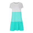 thumbnail image 4 of CHUANK Robes en Lin pour Femmes Été Grande Taille Manches Courtes Col en V Longueur Genou Robe Ample Décontractée Confortable Robe de Plage Soldes de Liquidation 2024, 4 of 7