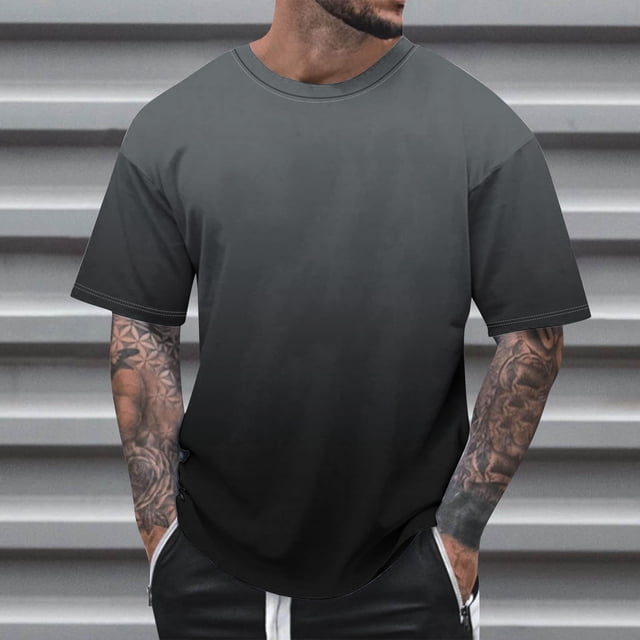 Chemises pour Hommes Été Mode Décontractée T-shirt Imprimé à Col Rond pour Homme