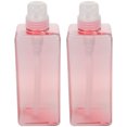 thumbnail image 2 of KAKOWELY 2PCS 650ML Four-square Emulsion Bottle Body Wash Shampoo Pump Bottle Portable Refillable Hand Soap Dispenser Bottle Large Capacity Lotion Bottle for Home Hotel Use(Pink),2.64"X2.64"X7.87", 2 of 5