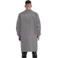 thumbnail image 2 of Rswnyirn Adult Wear Resistent Dustproof Lab Coat Notched Lapel Button Up Long Coat Workshop Uniform Gray 175, 2 of 5