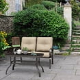 thumbnail image 4 of Costway Ensemble de 2 Pcs pour Patio Extérieur, Causeuse et Table Basse, Banc de Mobilier avec Coussin, 4 of 10