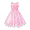 thumbnail image 2 of Robe de Demoiselle d'Honneur pour Fillette Rose avec Ceinture Mariage Fête Demoiselle d'Honneur 8 Ans, 2 of 7