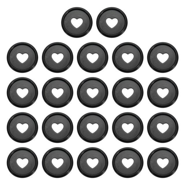 Unique Bargains 24mm Plastic Book Binding Discs Discbound Expansion Discs Heart Binder Rings, Black 22 Pack