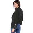 thumbnail image 4 of INSPIRE CHIC Veste en Faux Suède pour Femme à Manches Longues, devant Drapé, Vestes de Moto, 4 of 6