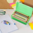 thumbnail image 5 of Dvruxg Plastic Cosmetics Case, Large Capacity Box, Hard Crayon Box Storage with Snap-Tight Lid for Office Supplies(Green), 5 of 5
