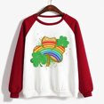 thumbnail image 4 of Chemises pour Femmes, Imprimé Saint-Patrick, Col Rond, Manches Longues, T-shirt Ample, Chemises Saint-Patrick pour Femmes, 4 of 4
