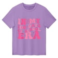 thumbnail image 2 of B91xZ Chemises de Mode pour Filles Hauts d'Été Tee Mode Teinture sur Nœuds Col Rond Manches Roulées Crop Top, Violet 90, 2 of 4