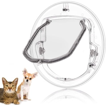 Porte pour Chat verrouillable, Verrouillage à 4 Voies Chatière pour Chats et Petits Chiens, chiot et toutou, Porte pour Animaux convient pour fenêtre d'Écran, fenêtre en verre, Porte en verre