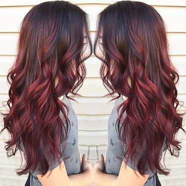 RKSTN Wigs Human Hair 70CM Gradient Red Party Wigs Long Curly Hair Mixed Colors Synthetic Wig Glueless Wigs