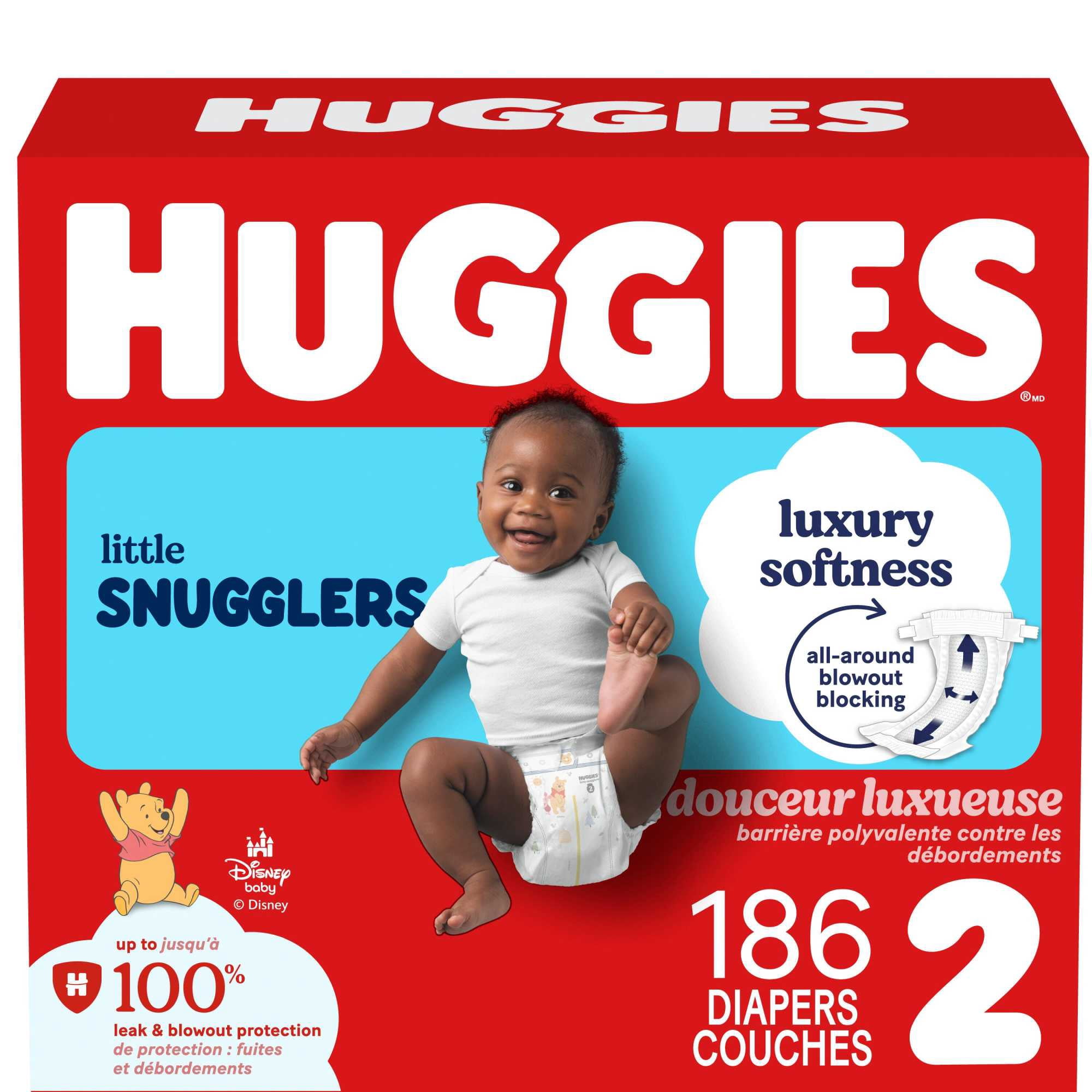 Huggies Little Snugglers Baby Diapers, Newborn (up to 10 lbs), 84 Ct