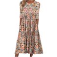 thumbnail image 2 of 2024 Longues Robes Maxi à Bretelles Spaghetti pour Femmes Été, Robes Maxi à Manches Courtes à Fleurs pour Femmes Grande Taille, Robes d'Été Décontractées à Col Rond pour la Plage Robe Évasée, Robe Maxi Fluide à Étages pour Femmes pour la Plage, 2 of 7
